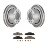 Rear Coated Disc Brake Rotors And Ceramic Pads Kit For Ram 2500 3500 1500 Dodge