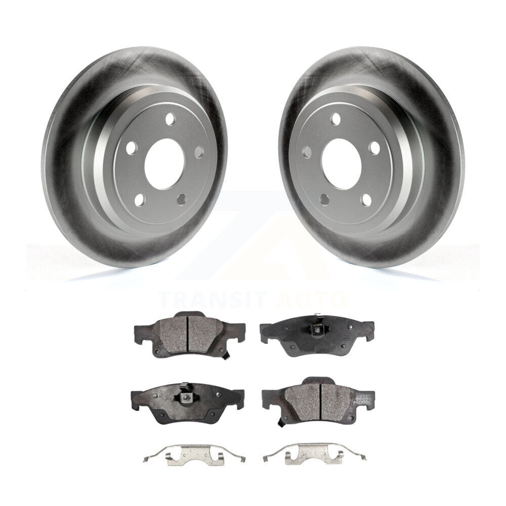 Rear Coat Disc Brake Rotor Ceramic Pad Kit For Jeep Grand Cherokee Dodge Durango