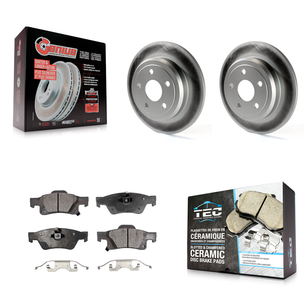 Rear Coat Disc Brake Rotor Ceramic Pad Kit For Jeep Grand Cherokee Dodge Durango