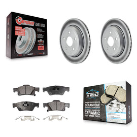 Rear Coated Brake Rotor Ceramic Pad Kit For Jeep Grand Cherokee Dodge Durango WK