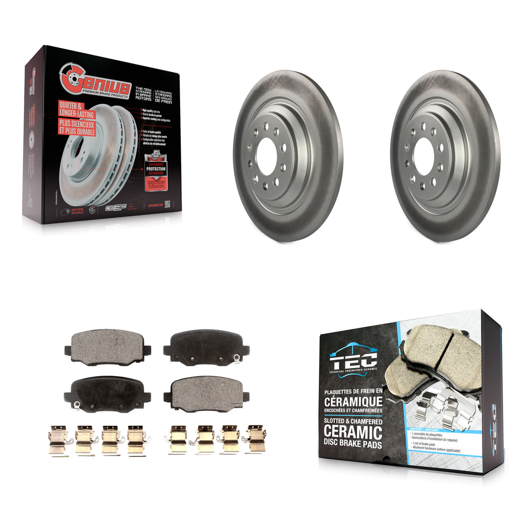 Rear Coated Disc Brake Rotors And Ceramic Pads Kit For Jeep Cherokee