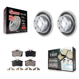 Rear Coated Disc Brake Rotors And Ceramic Pads Kit For Volkswagen Passat Audi A6