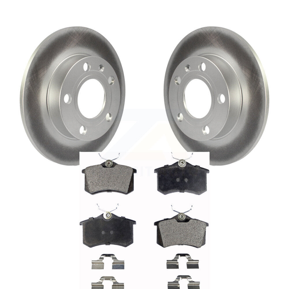 Rear Coated Disc Brake Rotors And Ceramic Pads Kit For Audi A4 S4