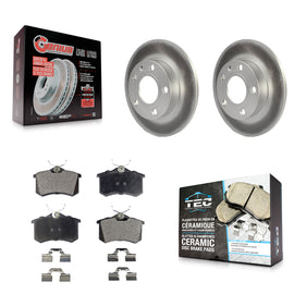 Rear Coated Disc Brake Rotors And Ceramic Pads Kit For Audi A4 S4