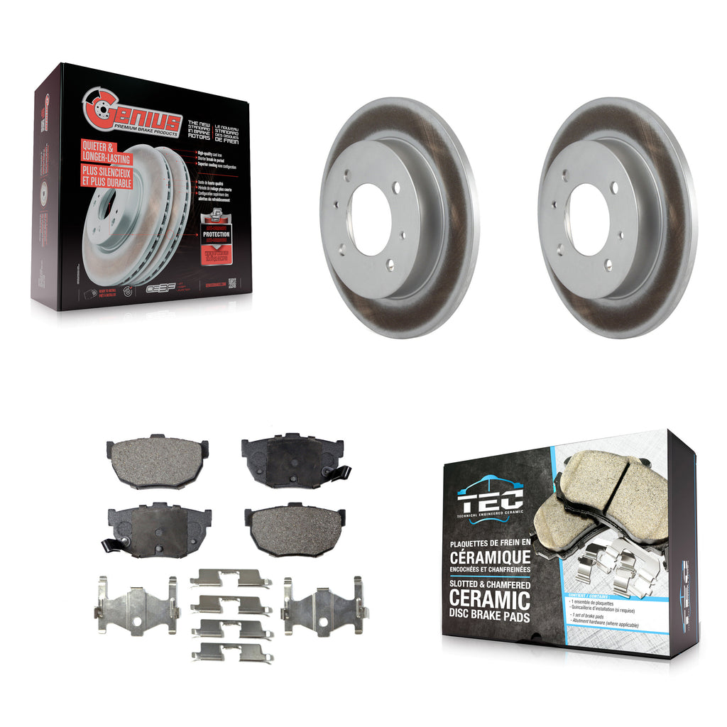 Rear Coated Disc Brake Rotors And Ceramic Pads Kit For Hyundai Elantra Tiburon