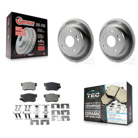 Rear Coated Brake Rotor Ceramic Pad Kit For Honda Accord Civic Acura RSX Integra