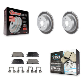[Rear] 2001-2003 Toyota Highlander AWD Premium Coated Rotors & Ceramic Pads Brake Kit For Max Braking