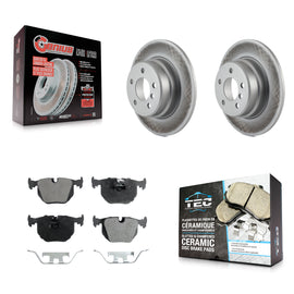 Rear Coated Disc Brake Rotors And Ceramic Pads Kit For BMW X5