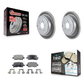 Rear Coated Disc Brake Rotors And Ceramic Pads Kit For Honda Pilot Acura MDX
