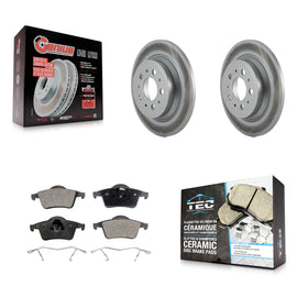 Rear Coated Disc Brake Rotors And Ceramic Pads Kit For Volvo S60 V70 XC70 S80