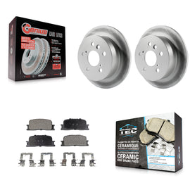Rear Coated Disc Brake Rotors Ceramic Pad Kit For Toyota Camry Lexus ES330 ES300