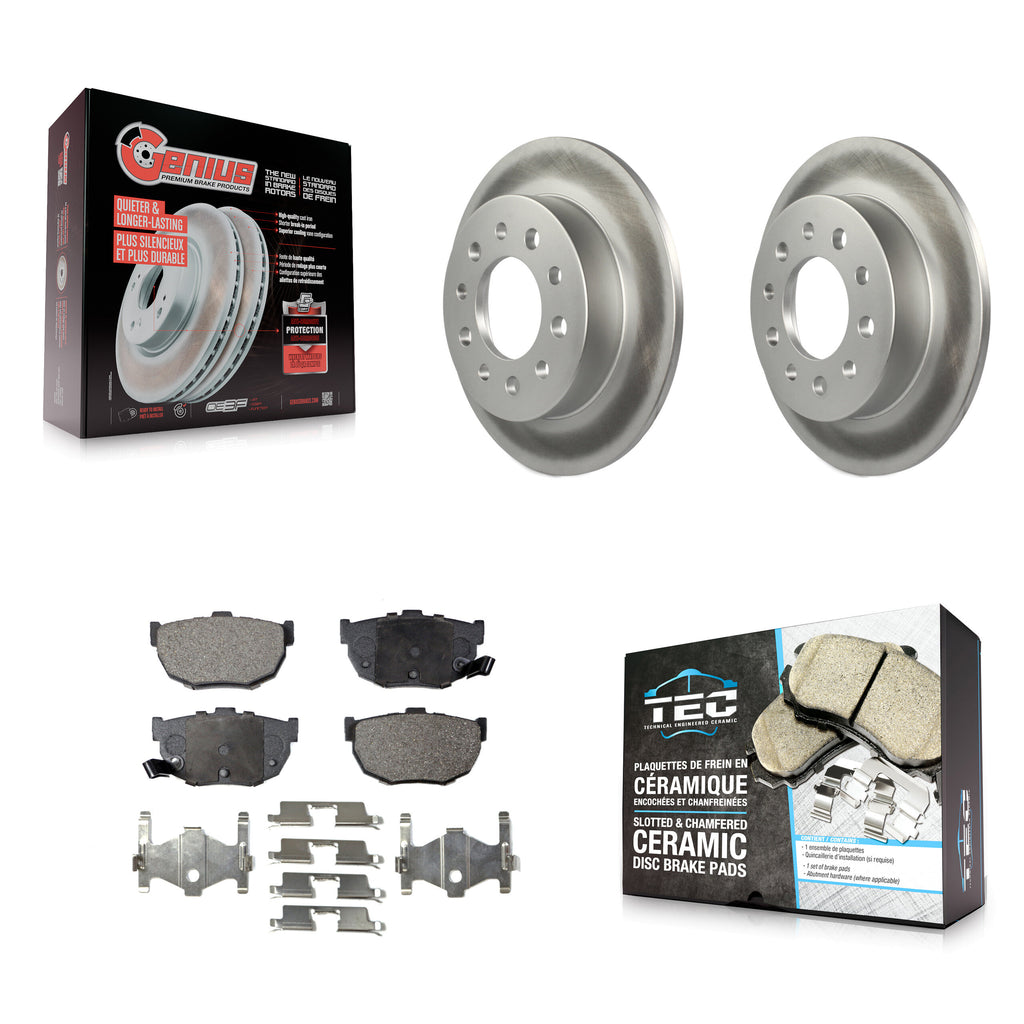 [Rear] 2003-2008 Hyundai Tiburon Premium Coated Rotors & Ceramic Pads Brake Kit For Max Braking