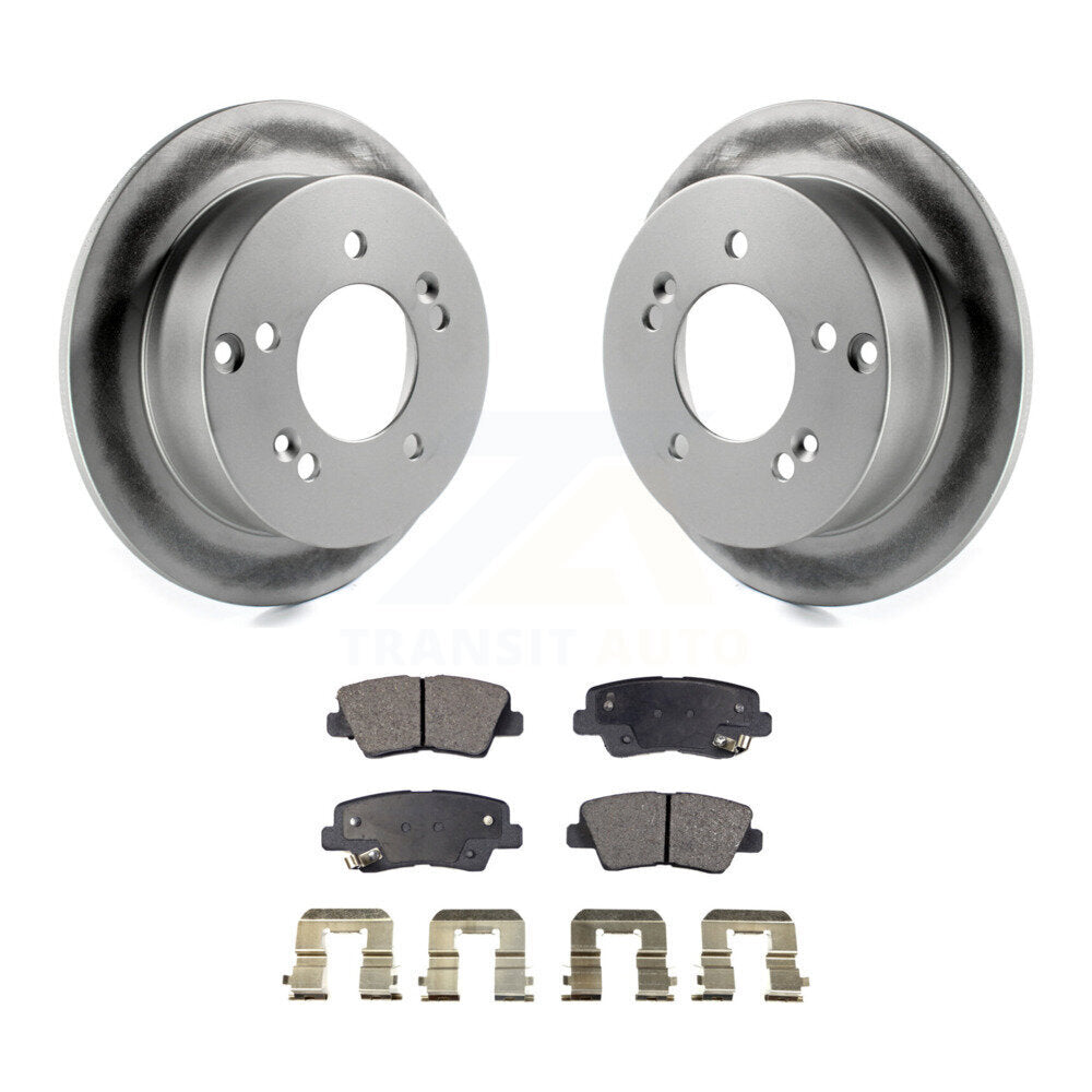 Rear Coated Disc Brake Rotors And Ceramic Pads Kit For Hyundai Sonata 2.4L