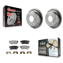 Rear Coated Brake Rotor & Ceramic Pad Kit For Hyundai Sonata Kia Sportage Tucson