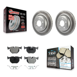 Rear Coated Disc Brake Rotors And Ceramic Pads Kit For BMW 330Ci 330i 330xi