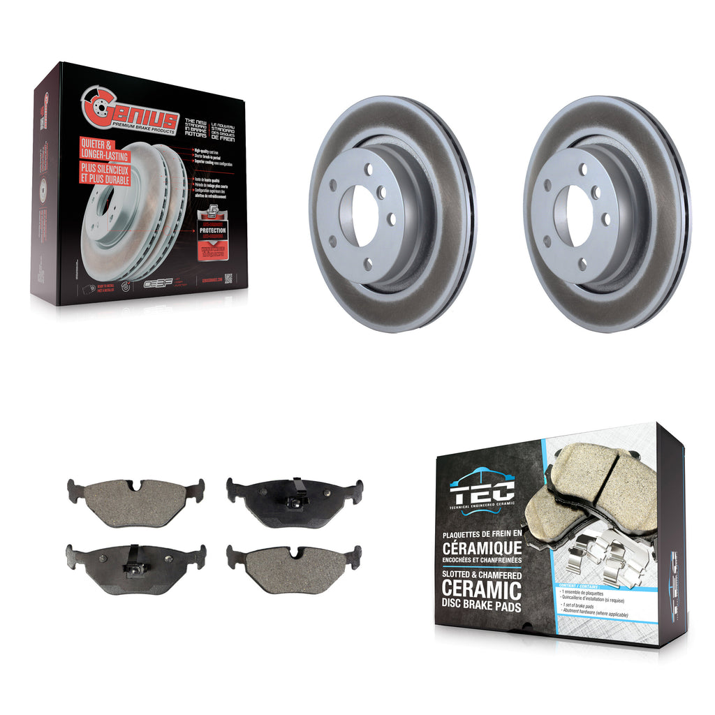Rear Coated Brake Rotor Ceramic Pad Kit For BMW 325i 325Ci 328i 323i 323Ci 328is