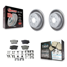 Charger l'image dans la galerie, Rear Coated Disc Brake Rotors And Ceramic Pads Kit For Honda Civic Acura EL
