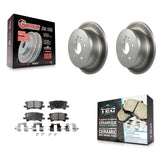 Rear Coated Brake Rotors Ceramic Pad Kit For Lexus Toyota Highlander RX350 RX330