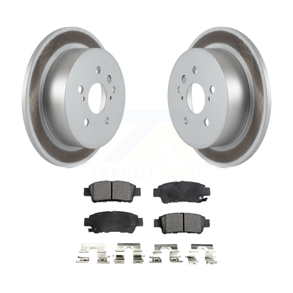 Rear Coated Disc Brake Rotors And Ceramic Pads Kit For 2004-2010 Toyota Sienna