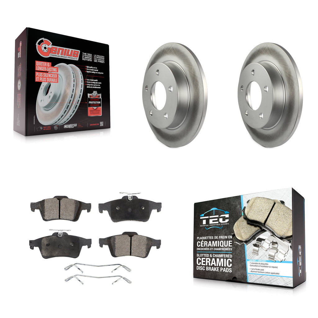 Rear Coated Disc Brake Rotors And Ceramic Pads Kit For Mazda 3 Sport