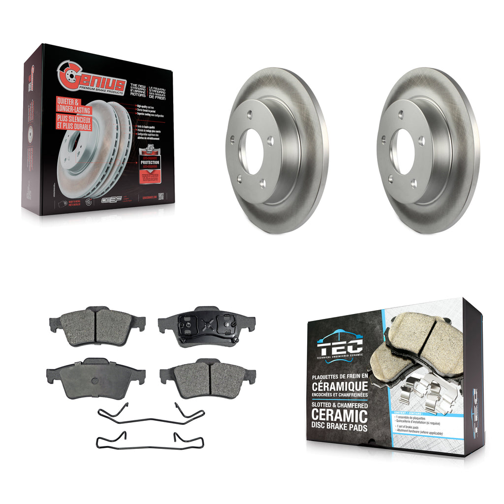 [Rear] 2004-2005 Mazda 3 2.0L Premium Coated Rotors & Ceramic Pads Brake Kit For Max Braking
