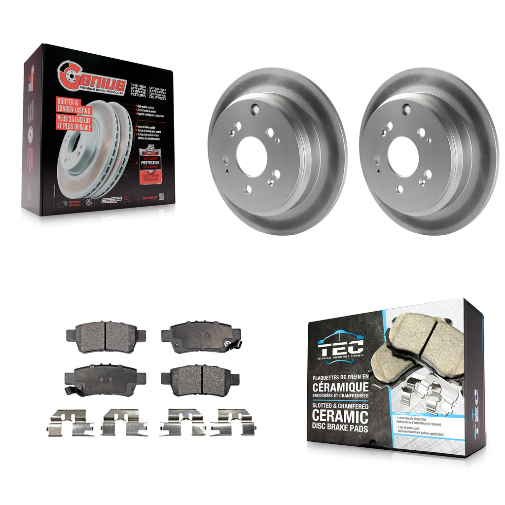 [Rear] 2005-2010 Honda Odyssey Premium Coated Rotors & Ceramic Pads Brake Kit For Max Braking