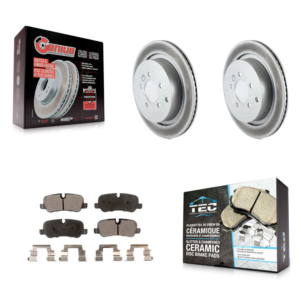 Rear Coated Disc Brake Rotors Ceramic Pad Kit For Land Rover Range Sport LR4 LR3