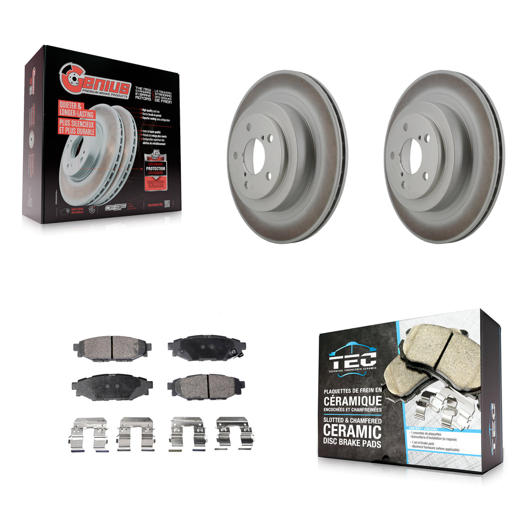 Rear Coated Disc Brake Rotors And Ceramic Pads Kit For Subaru Legacy