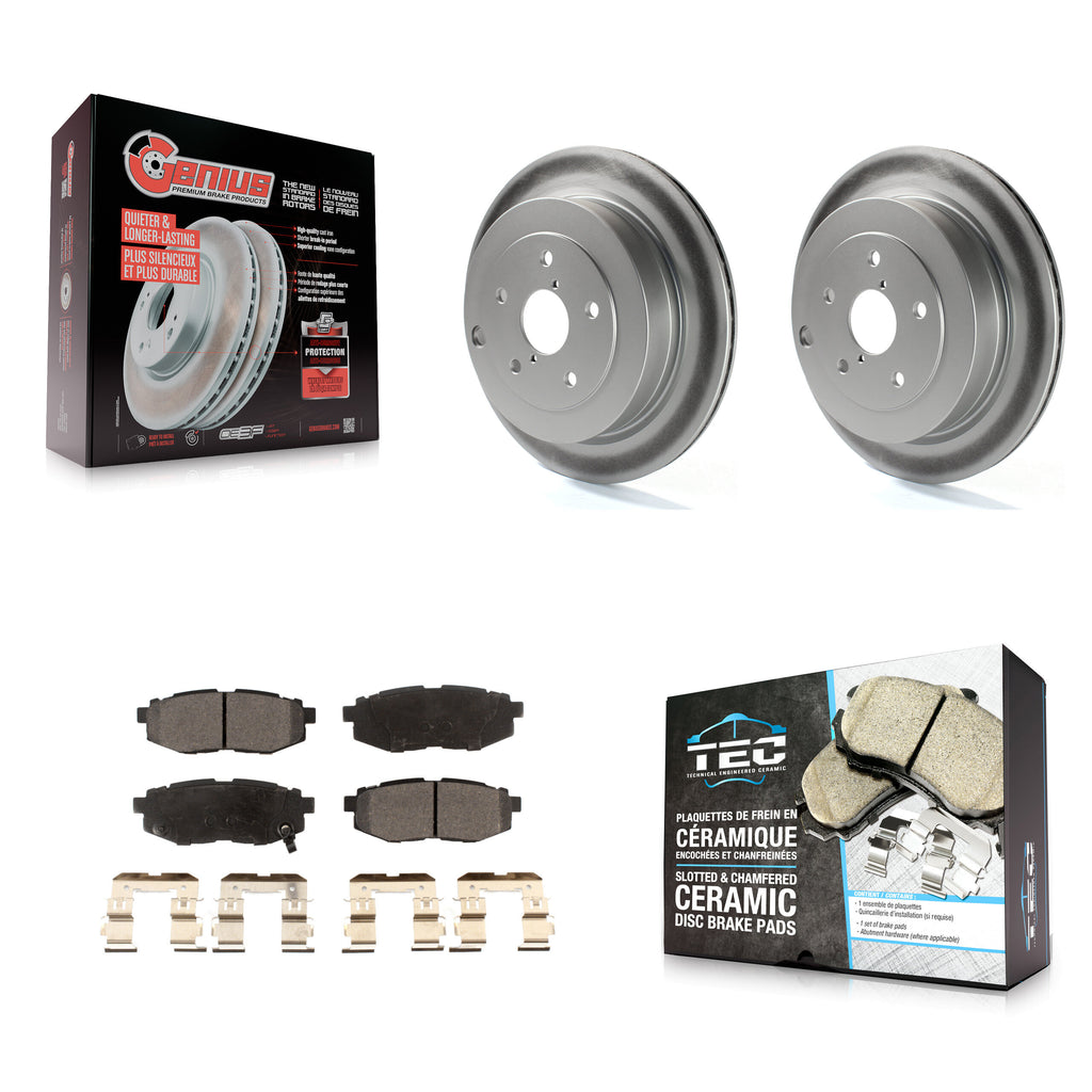 Rear Coated Disc Brake Rotors And Ceramic Pads Kit For Subaru Tribeca B9