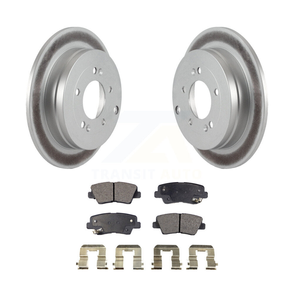 Rear Coated Disc Brake Rotors And Ceramic Pads Kit For 2007-2009 Kia Amanti