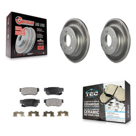 Rear Coated Disc Brake Rotors And Ceramic Pads Kit For Hyundai Sonata 3.3L