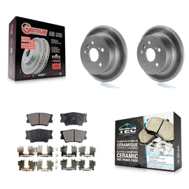 Rear Coated Disc Brake Rotor Ceramic Pad Kit For Toyota Camry Lexus ES350 Avalon