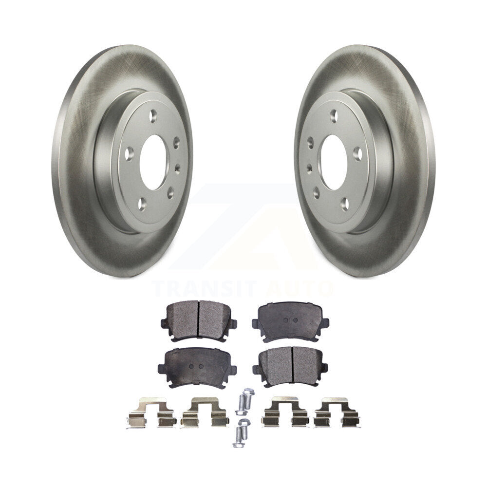 Rear Coated Disc Brake Rotors And Ceramic Pads Kit For Audi A4 Quattro