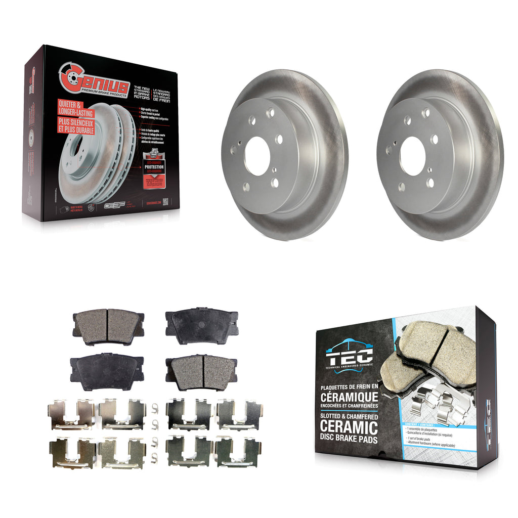 Rear Coated Disc Brake Rotors And Ceramic Pads Kit For Toyota RAV4 Lexus HS250h