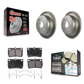 Rear Coated Disc Brake Rotors And Ceramic Pads Kit For Lexus IS250