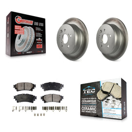 Rear Coated Disc Brake Rotors And Ceramic Pads Kit For Lexus IS250