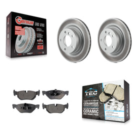 Rear Coated Disc Brake Rotors And Ceramic Pads Kit For BMW 328i 325i 323i
