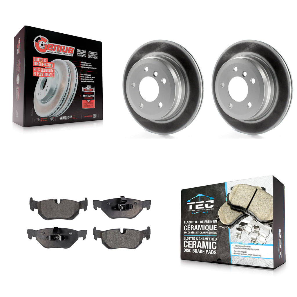 Rear Coated Disc Brake Rotors Ceramic Pad Kit For BMW 328i xDrive X1 328xi 325xi
