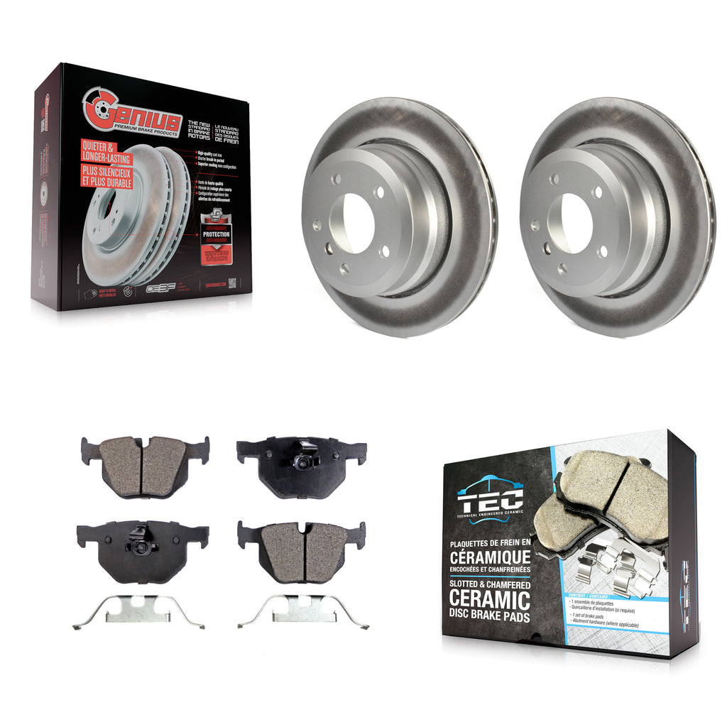 Rear Coat Brake Rotor Ceramic Pad Kit For BMW 530xi 535xi 528i xDrive 535i 528xi