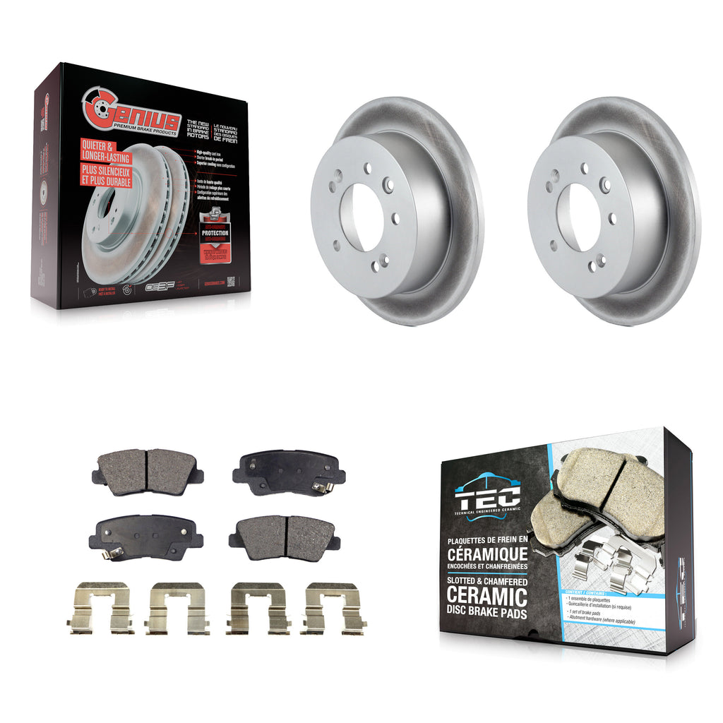Rear Coat Brake Rotor Ceramic Pad Kit For 10 Hyundai Elantra Sedan From 03 23