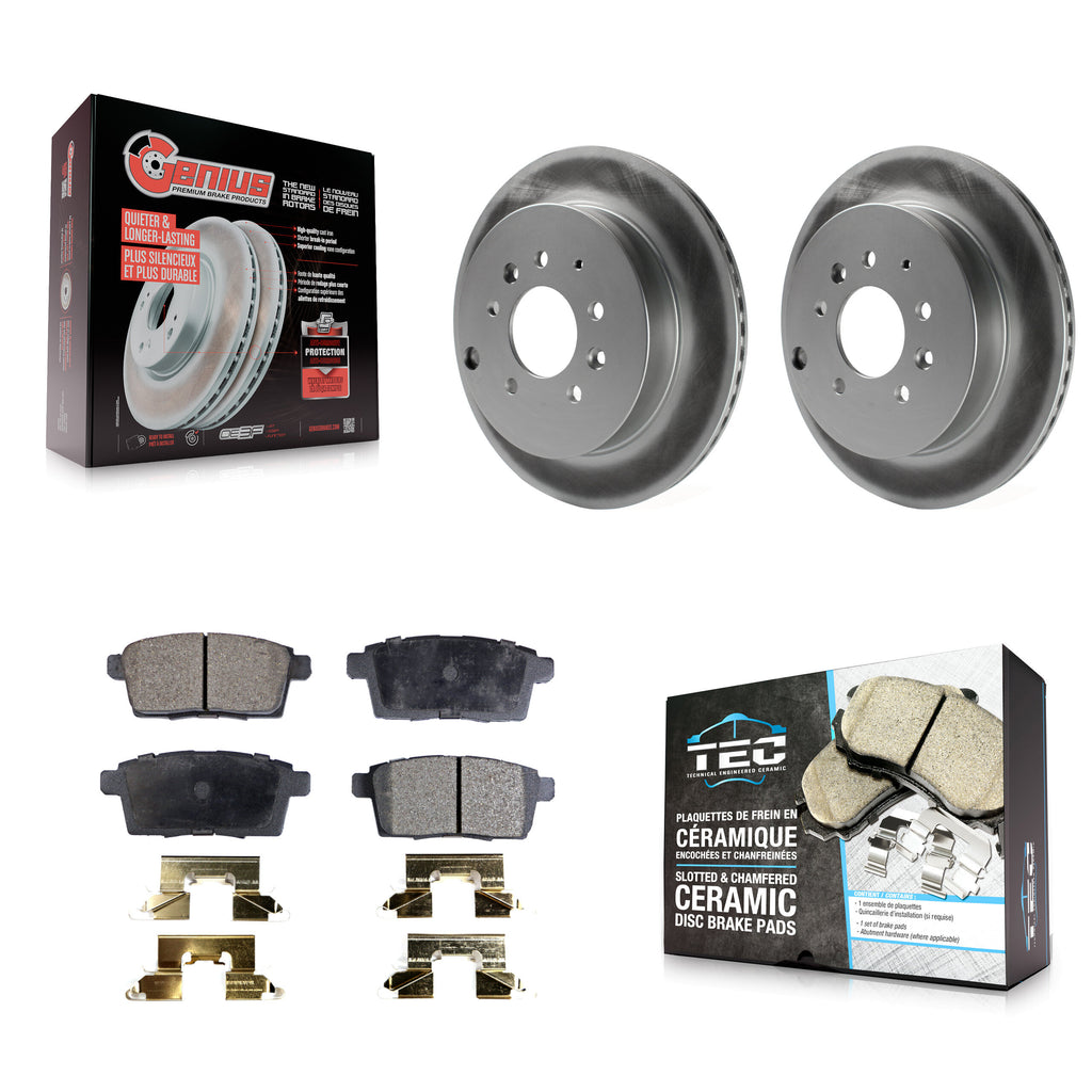 Rear Coat Disc Brake Rotors Ceramic Pad Kit For Ford Edge Mazda CX-7 Lincoln MKX