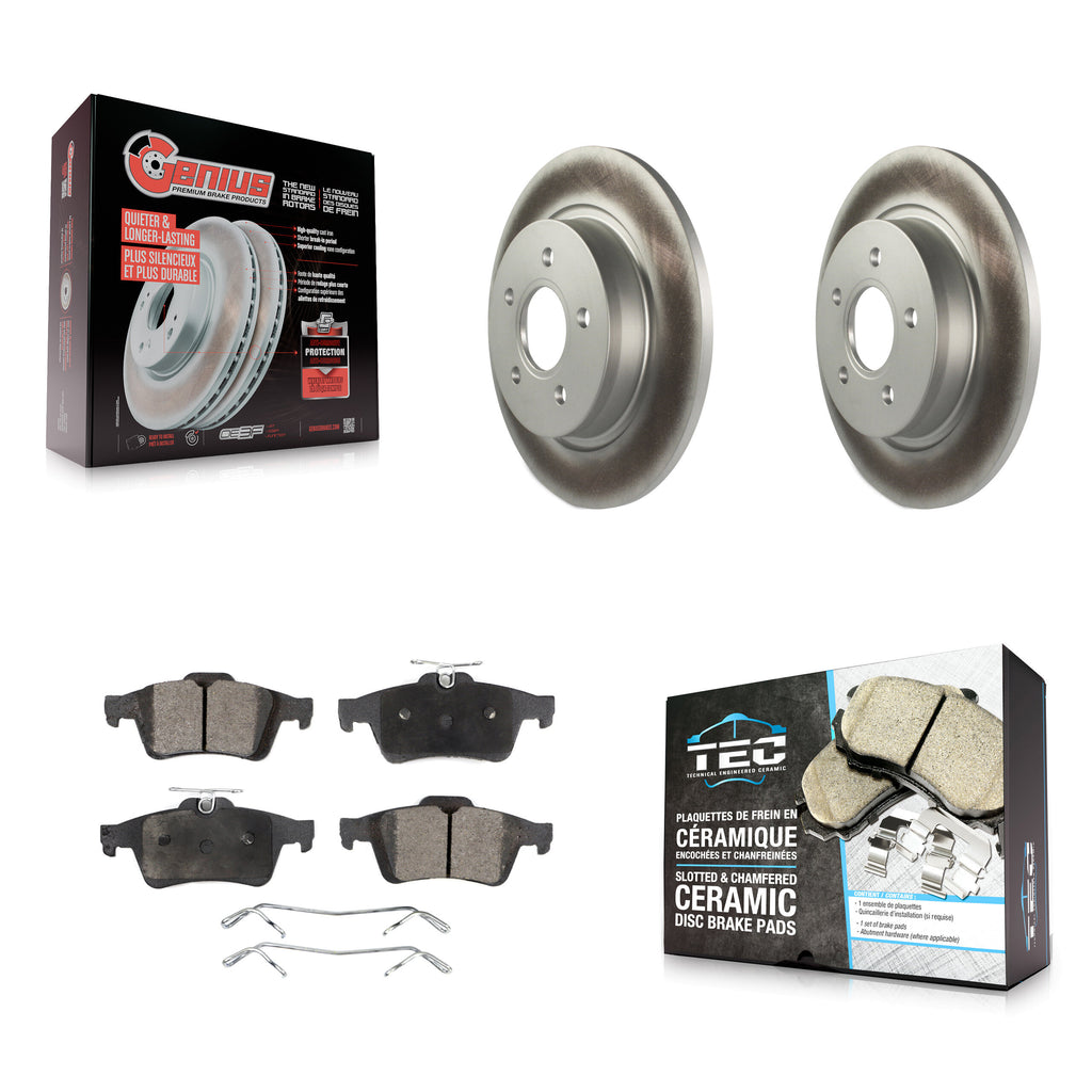 Rear Coated Disc Brake Rotors And Ceramic Pads Kit For Volvo S40 C70 C30 V50