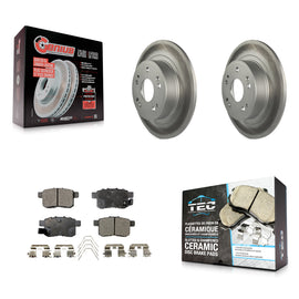 Rear Coated Disc Brake Rotors And Ceramic Pads Kit For Honda Accord Acura TSX
