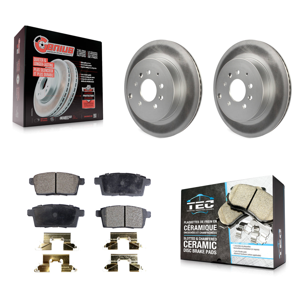[Rear] 2007-2015 Mazda CX-9 Premium Coated Rotors & Ceramic Pads Brake Kit For Max Braking