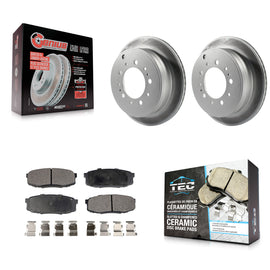 Rear Coat Brake Rotor Ceramic Pad Kit For Toyota Tundra Sequoia Lexus LX570 Land