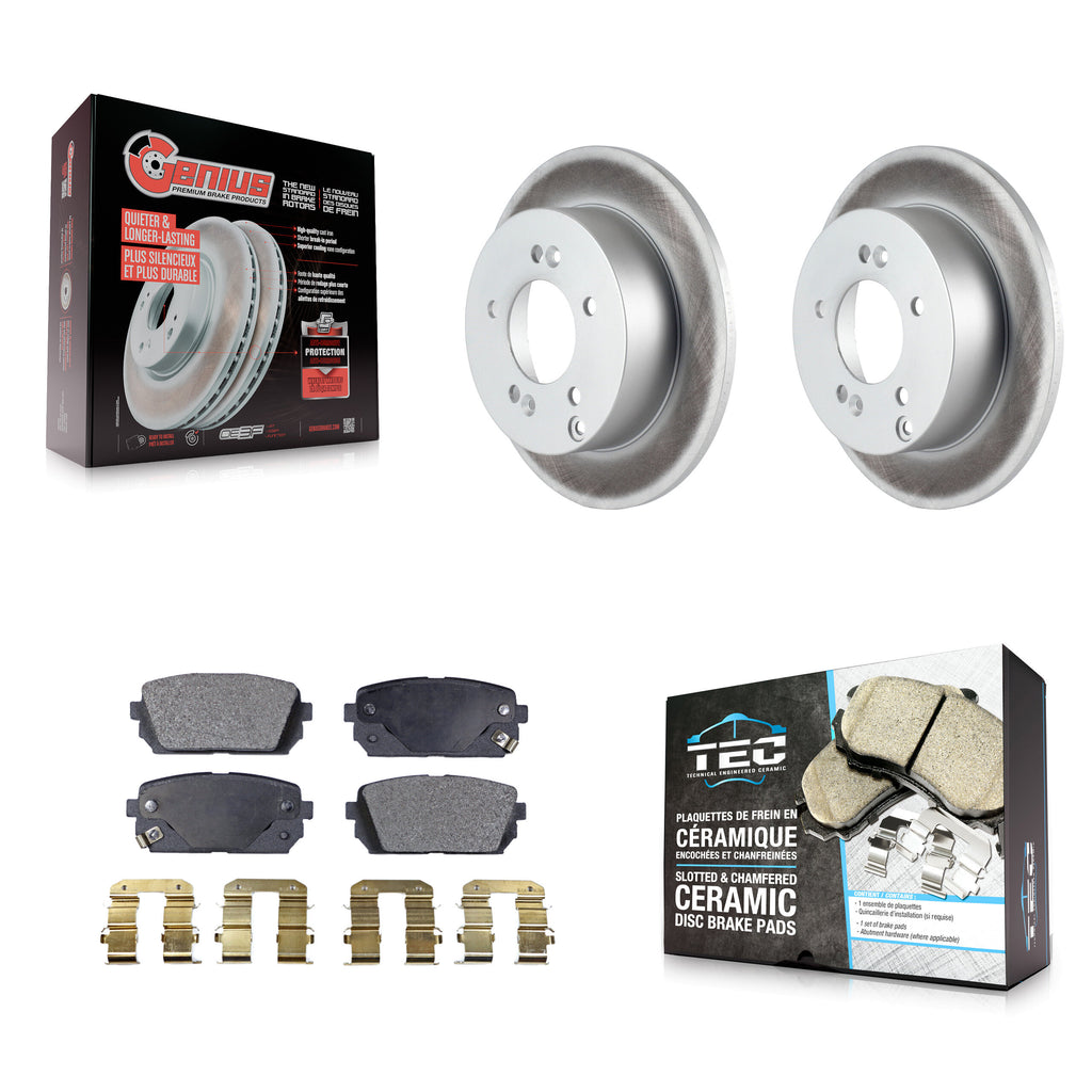 [Rear] 2007-2012 Kia Rondo Premium Coated Rotors & Ceramic Pads Brake Kit For Max Braking