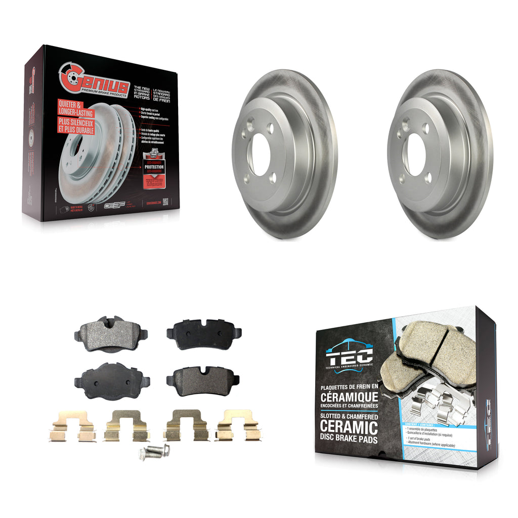 Rear Coated Disc Brake Rotors And Ceramic Pads Kit For Mini Cooper