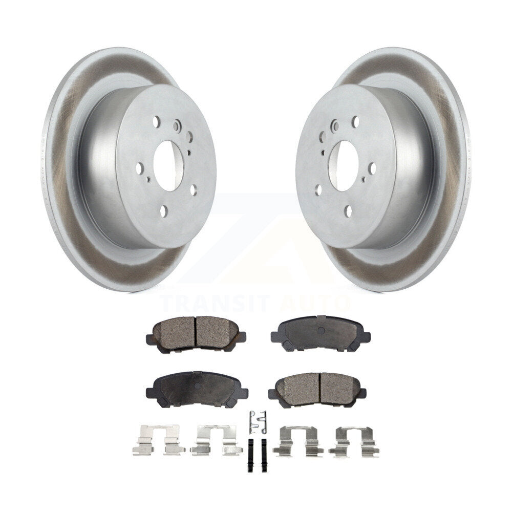 Rear Coated Disc Brake Rotor And Ceramic Pad Kit For 2008-2013 Toyota Highlander