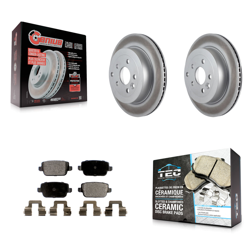 [Rear] 2008-2011 Land Rover LR2 Premium Coated Rotors & Ceramic Pads Brake Kit For Max Braking