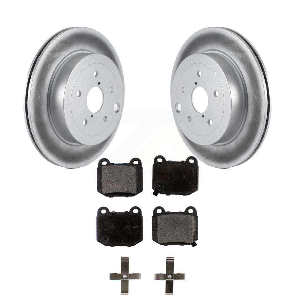 Rear Coated Disc Brake Rotors And Ceramic Pads Kit For Subaru Impreza WRX STI